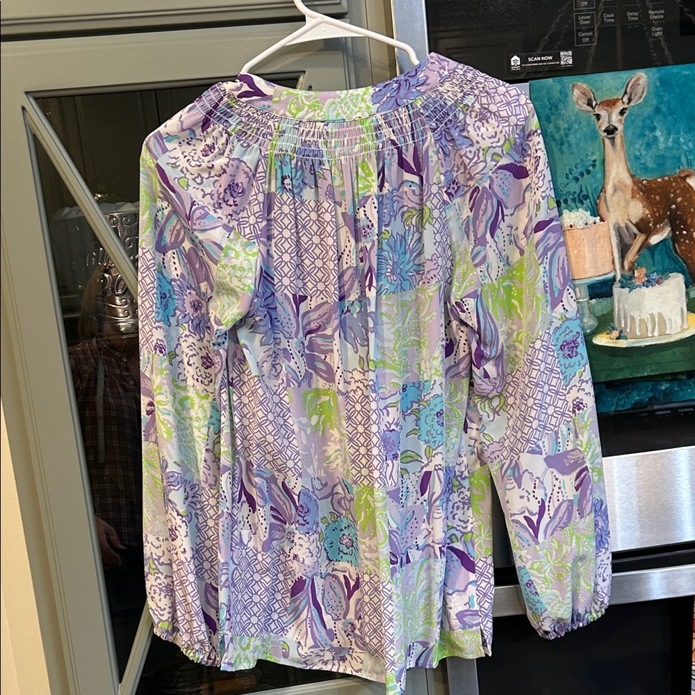 Lilly Pulitzer Elsa Multicolor Patchwork Blouse - image 6